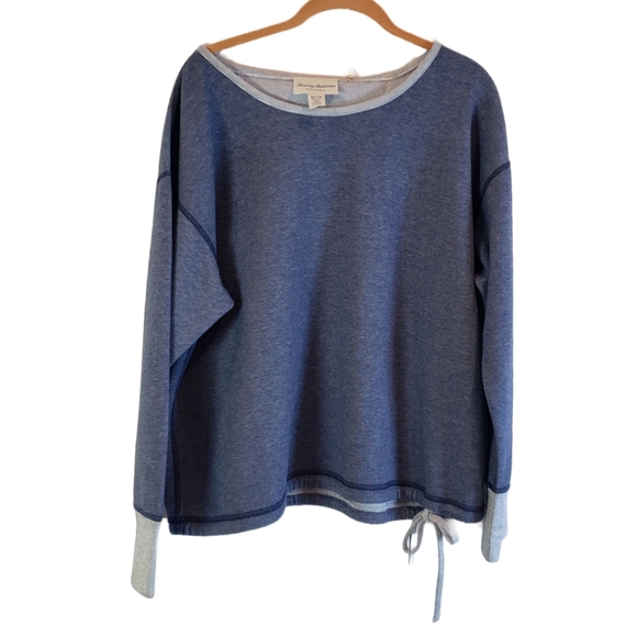SOLD NWT Tommy Bahama Blue Reversible Sweatshirt - Picture 2 of 6